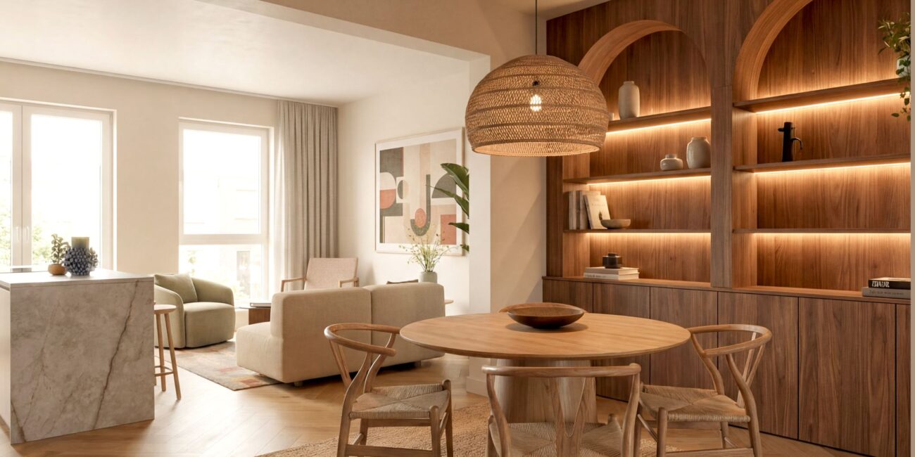 woonkamer project soft contrast - interieurontwerper