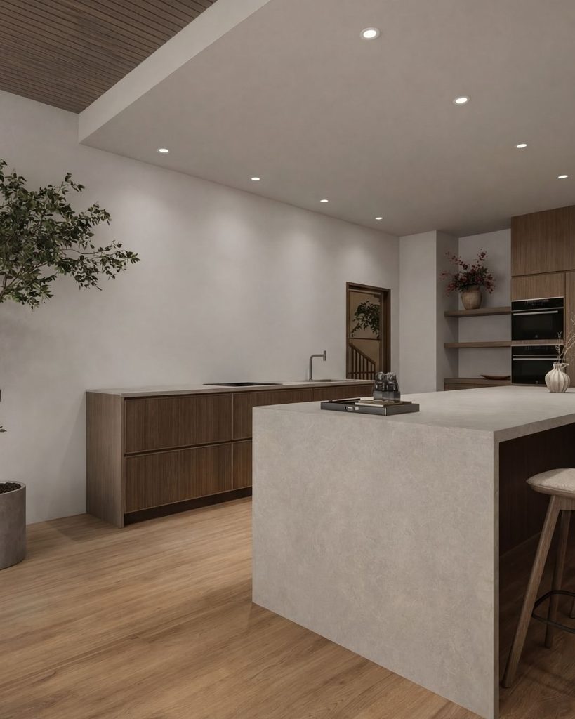 Avond render met basis verlichting